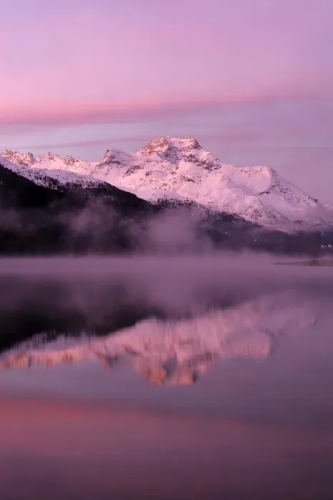 Framed Print : Early morning on Lake Silvaplana, Mt Piz da la Margna at back, St. Moritz, Engadine, Grisons, Switzerland, Europe Framed Print : Early morning on Lake Silvaplana, Mt Piz da la Margna at back, St. Moritz, Engadine, Grisons, Switzerland, Europe