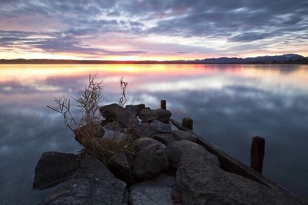 Early morning at Lake Starnberg near Seeshaupt, Bavaria, Germany, Europe, PublicGround