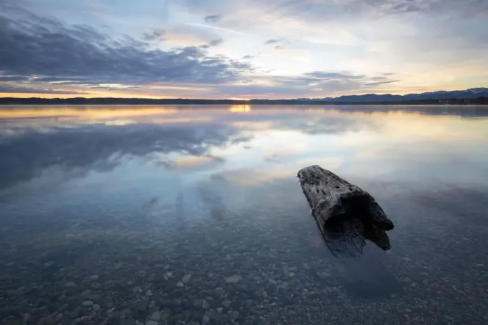 Framed Print : Early morning on Lake Starnberg near Seeshaupt, Bavaria, Germany, Europe, PublicGround