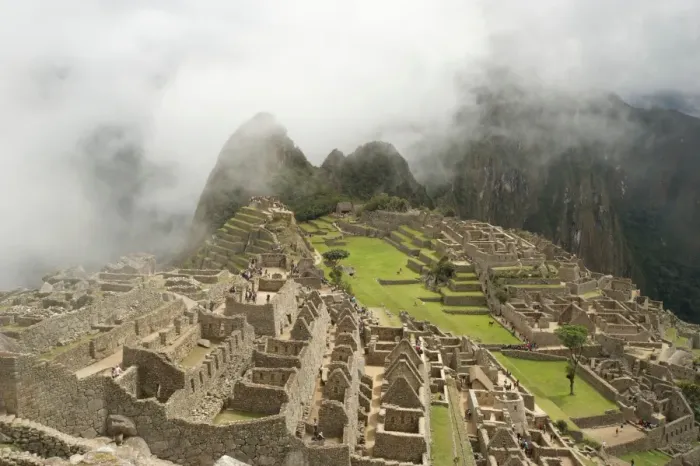 Framed Print : Early morning mist at Machu Picchu, Andes, Peru Framed Print : Early morning mist at Machu Picchu, Andes, Peru