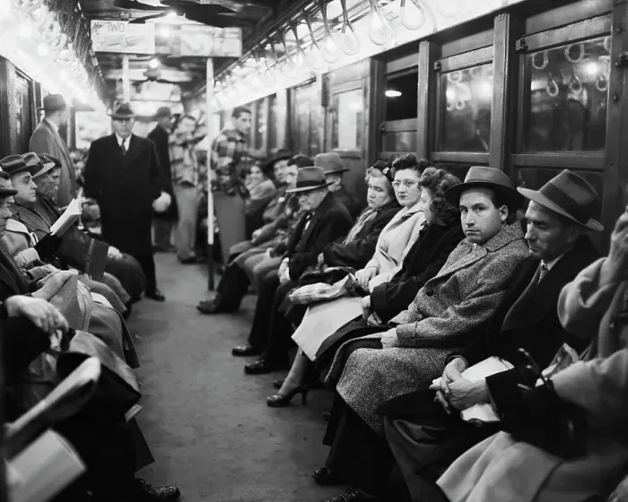 Framed Print : An Early Morning Scene On The Subway