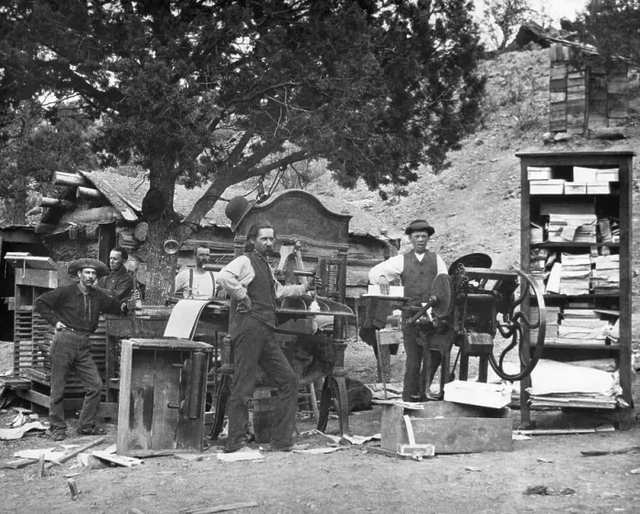 Framed Print : Early New Mexico Newspaper