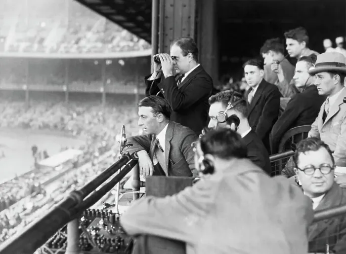 Framed Print : Early Radio Broadcast Of Football Game Framed Print : Early Radio Broadcast Of Football Game