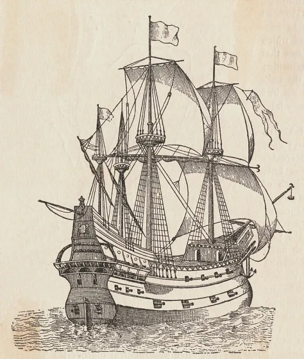 Framed Print : Early Spanish Vessel on the Sea Framed Print : Early Spanish Vessel on the Sea