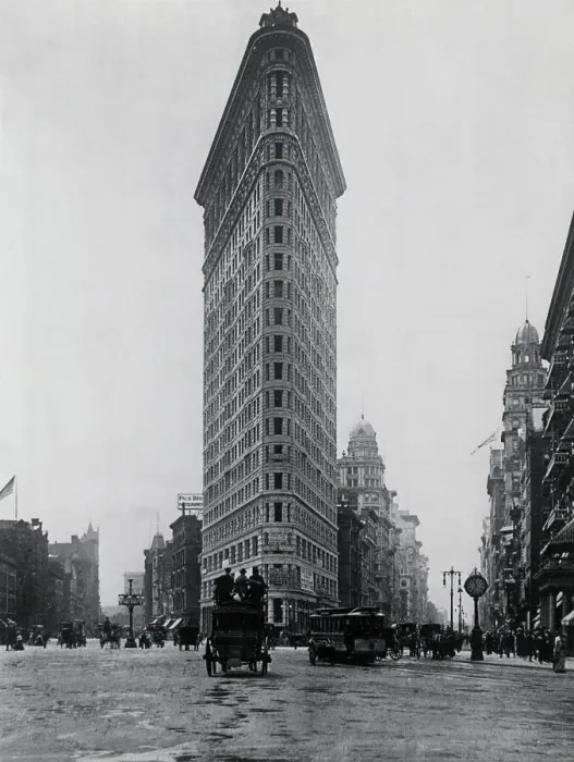 Framed Print : Early Street View of Flat Iron Building Framed Print : Early Street View of Flat Iron Building