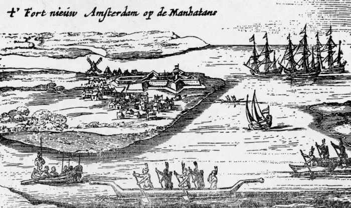 Framed Print : Early View Of Colonial New York Framed Print : Early View Of Colonial New York