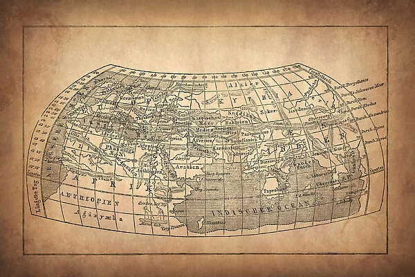 Earth map according to Claudius Ptolemaeus