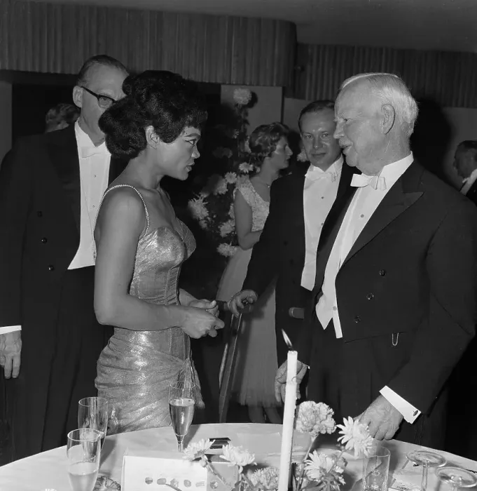 Framed Print : Eartha Kitt Talking with Heinrich Luebke Framed Print : Eartha Kitt Talking with Heinrich Luebke