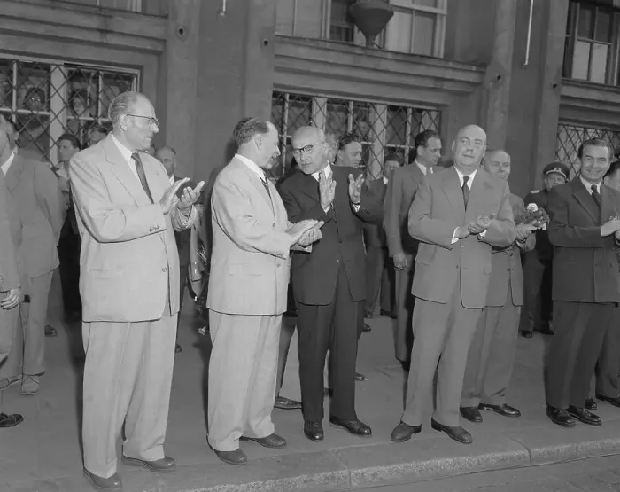 Framed Print : East German and Polish Officials Applauding Framed Print : East German and Polish Officials Applauding