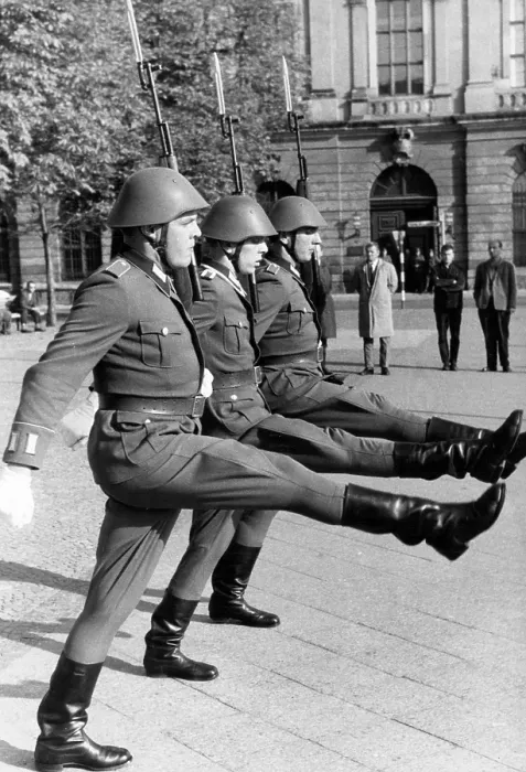 Framed Print : East German Soldiers Doing The Goose Step Is A Tourist Attraction In East Berlin Framed Print : East German Soldiers Doing The Goose Step Is A Tourist Attraction In East Berlin