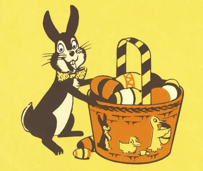 Framed Print : Easter Bunny With Basket Framed Print : Easter Bunny With Basket