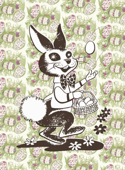 Framed Print : Easter Bunny with a Basket and Eggs Framed Print : Easter Bunny with a Basket and Eggs