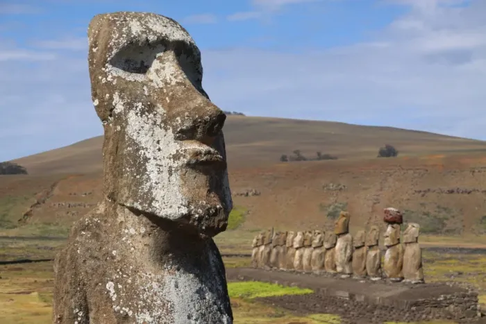 Framed Print : Easter Island, Ahu Tongariki, Moai portrait Framed Print : Easter Island, Ahu Tongariki, Moai portrait