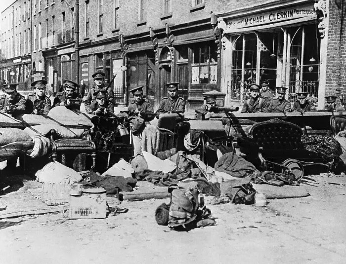 Framed Print : Easter Rebellion British Troops with Guns Framed Print : Easter Rebellion British Troops with Guns