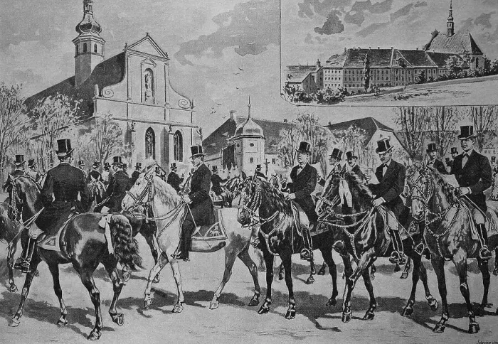 Framed Print : The Easter Riding at the Marienstern Monastery in Lusatia, a Cistercian monastery in the town of Muehlberg on the Elbe River in the present-day state of Brandenburg, Germany, Historic, digital reproduction of an original 19th-century artwork Framed Print : The Easter Riding at the Marienstern Monastery in Lusatia, a Cistercian monastery in the town of Muehlberg on the Elbe River in the present-day state of Brandenburg, Germany, Historic, digital reproduction of an original 19th-century artwork