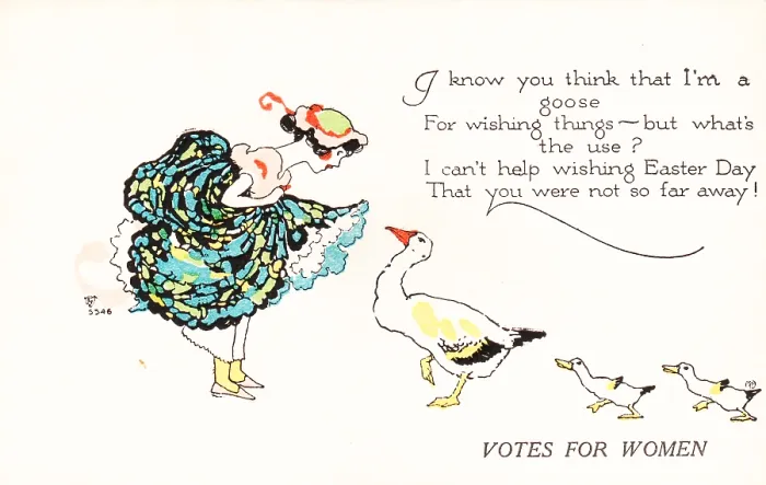 Framed Print : Easter Wish Suffrage Postcard Framed Print : Easter Wish Suffrage Postcard