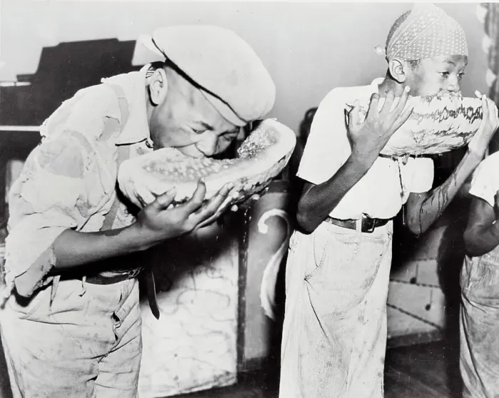 Framed Print : Eating Watermellon During Contest Framed Print : Eating Watermellon During Contest