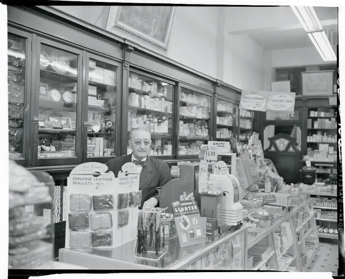 Framed Print : E.C. Daniel, Sr. in Drugstore Framed Print : E.C. Daniel, Sr. in Drugstore