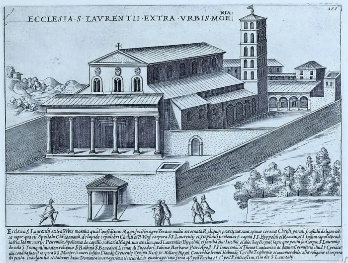 Framed Print : Ecclesia S. Laurentii Extra Urbis Moniae, The Papal Basilica of St. Lawrence Outside the Walls, Historic Rome, Italy, digital reproduction of an original 17th century artwork, original date unknown Framed Print : Ecclesia S. Laurentii Extra Urbis Moniae, The Papal Basilica of St. Lawrence Outside the Walls, Historic Rome, Italy, digital reproduction of an original 17th century artwork, original date unknown