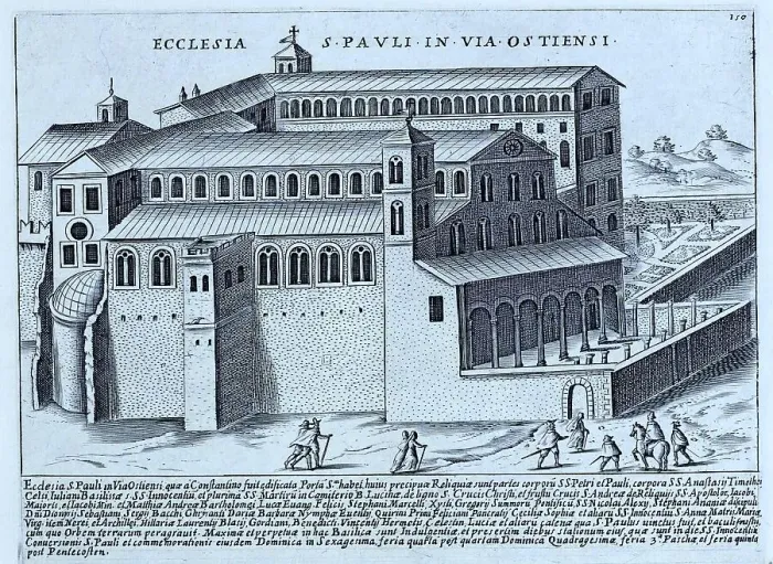 Framed Print : Ecclesia S. Pauli In Via Ostiensi, The Basilica of St. Paul in Via Ostiense, historical Rome, Italy, digital reproduction of an original 17th century artwork, original date unknown Framed Print : Ecclesia S. Pauli In Via Ostiensi, The Basilica of St. Paul in Via Ostiense, historical Rome, Italy, digital reproduction of an original 17th century artwork, original date unknown