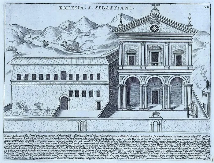 Framed Print : Ecclesia S. Sebastiani, The Church of St. Sebastian on the Via Appia, historical Rome, Italy, digital reproduction of an original 17th century artwork, original date unknown