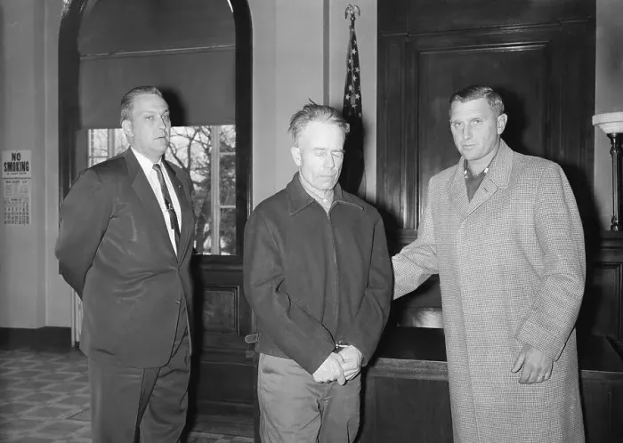 Framed Print : Ed Gein Standing with Attorney