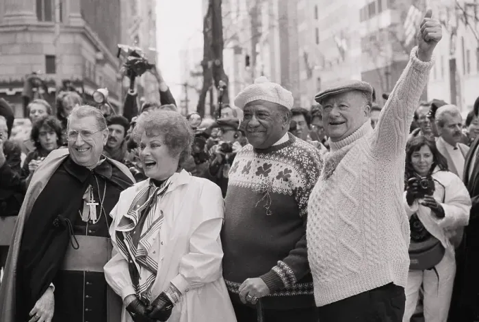 Framed Print : Ed Koch, Benjamin Ward, Maureen O'Hara and Cardinal O'Connor in St. Patrick's Day Parade Framed Print : Ed Koch, Benjamin Ward, Maureen O'Hara and Cardinal O'Connor in St. Patrick's Day Parade
