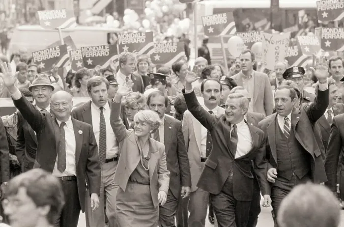 Framed Print : Ed Koch with Walter Mondale and Geraldine Ferraro Framed Print : Ed Koch with Walter Mondale and Geraldine Ferraro