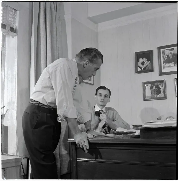 Framed Print : Ed Sullivan In Office Of Carmine Santull Framed Print : Ed Sullivan In Office Of Carmine Santull