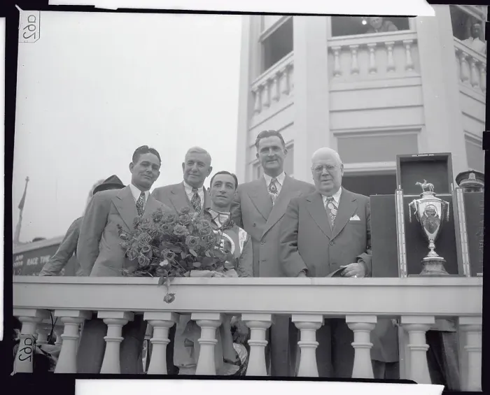 Framed Print : Eddie Arcaro and Others at Derby Ceremonies Framed Print : Eddie Arcaro and Others at Derby Ceremonies