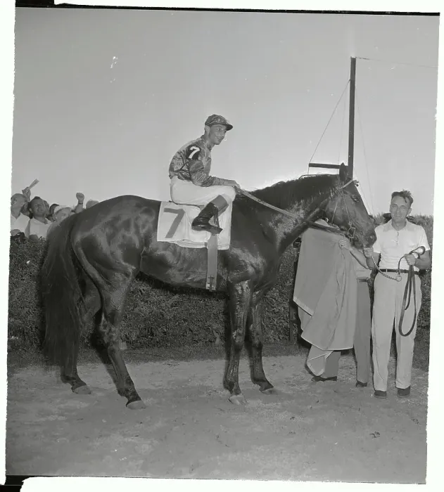 Framed Print : Eddie Arcaro Posing on Nashua Framed Print : Eddie Arcaro Posing on Nashua