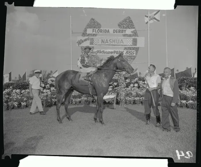 Framed Print : Eddie Arcaro Sitting on Nashua in Winners Circle Framed Print : Eddie Arcaro Sitting on Nashua in Winners Circle