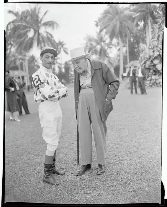 Framed Print : Eddie Arcaro and Sunny Jim Fitzsimmons at Track Framed Print : Eddie Arcaro and Sunny Jim Fitzsimmons at Track