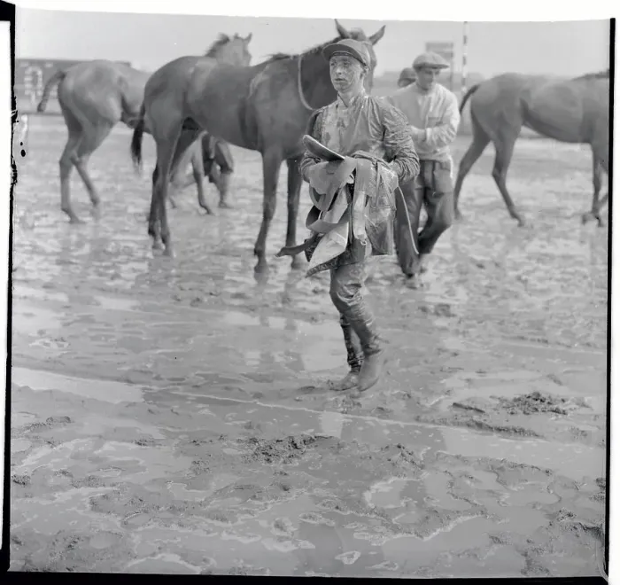 Framed Print : Eddie Arcaro Walking Covered with Mud Framed Print : Eddie Arcaro Walking Covered with Mud