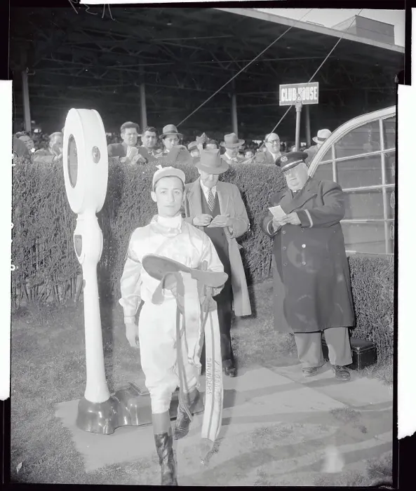 Framed Print : Eddie Arcaro Weighing in Before Race Framed Print : Eddie Arcaro Weighing in Before Race