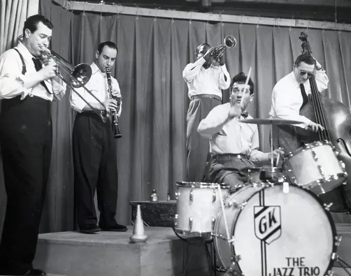 Framed Print : Eddie Conden's Band Performing with Drummer Gene Krupa Framed Print : Eddie Conden's Band Performing with Drummer Gene Krupa