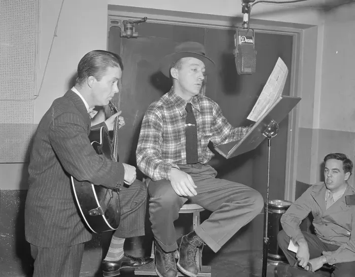 Framed Print : Eddie Conlon and Bing Crosby at Recording Session Framed Print : Eddie Conlon and Bing Crosby at Recording Session