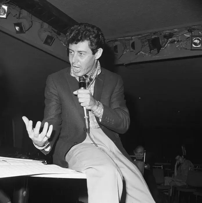 Framed Print : Eddie Fisher Gesturing While Singing