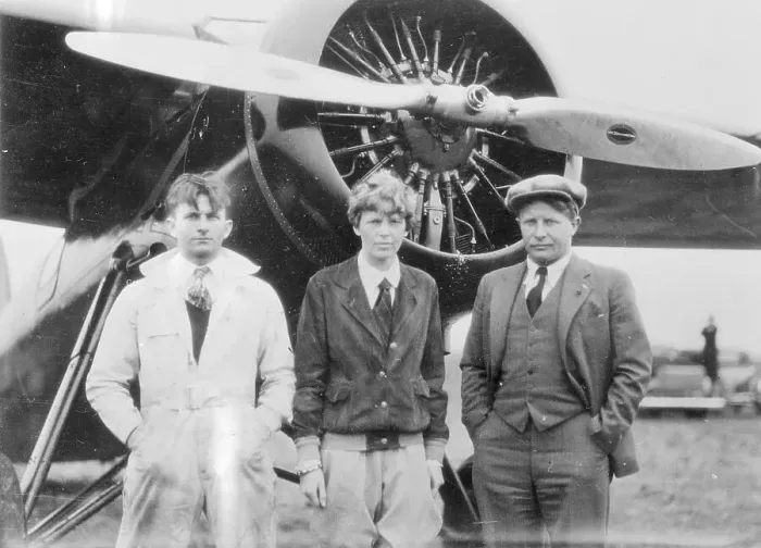 Framed Print : Eddie Gorski, Amelia Earhart, and Bernt Balchen