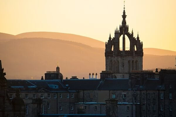 Edinburgh sunset silhouette