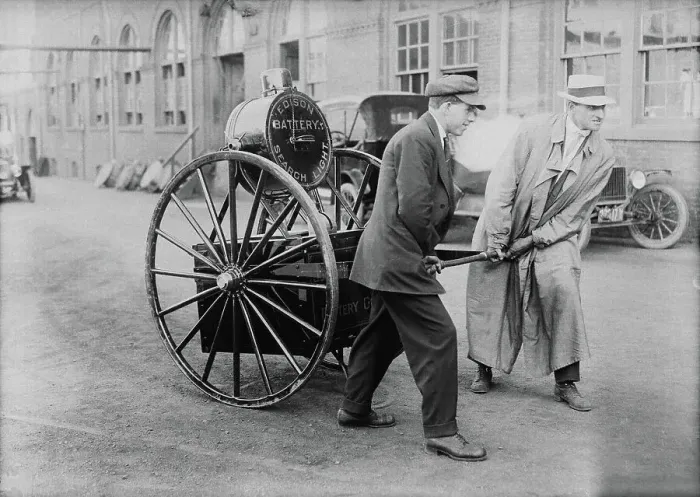 Framed Print : Edison Searchlight Being Transported Framed Print : Edison Searchlight Being Transported