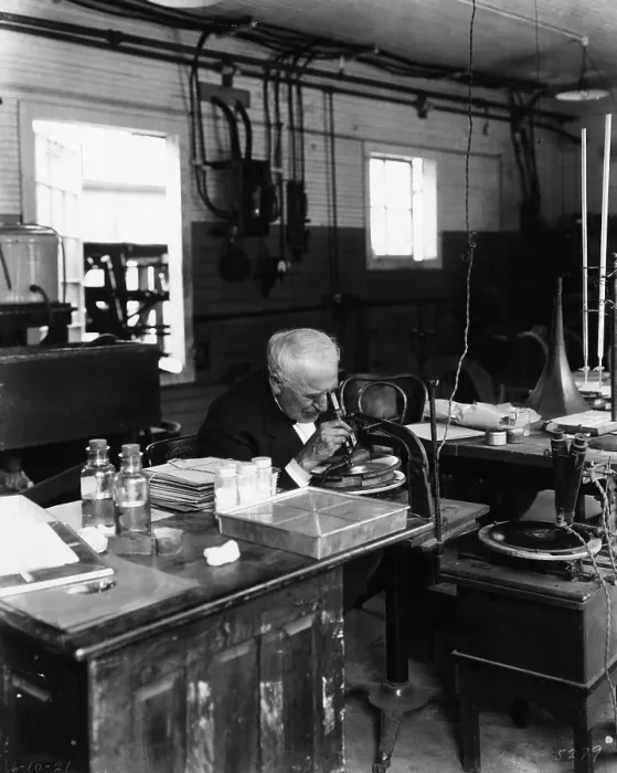 Framed Print : Edison Working On The Phonograph
