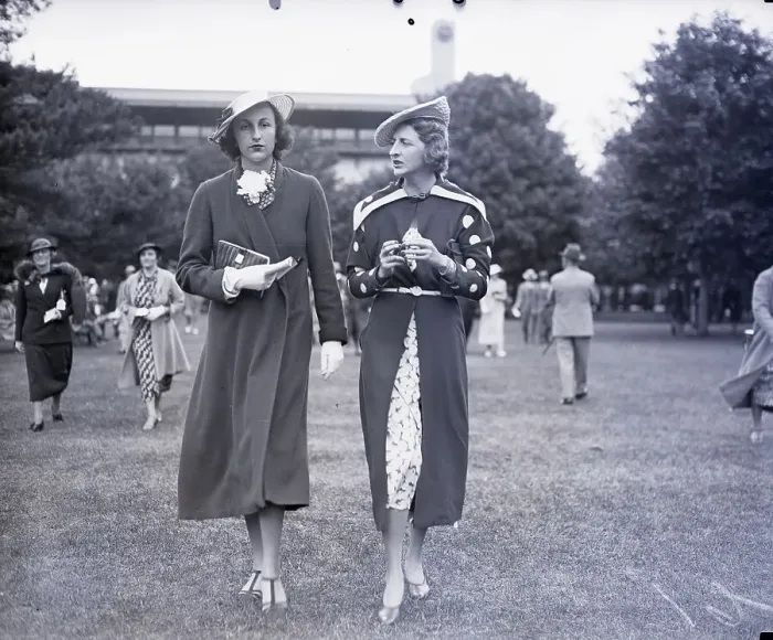 Framed Print : Edith Lord and Sister-In-Law Walking Framed Print : Edith Lord and Sister-In-Law Walking
