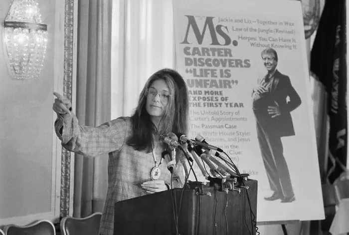 Framed Print : Editor Gloria Steinem Attending a News Conference Framed Print : Editor Gloria Steinem Attending a News Conference