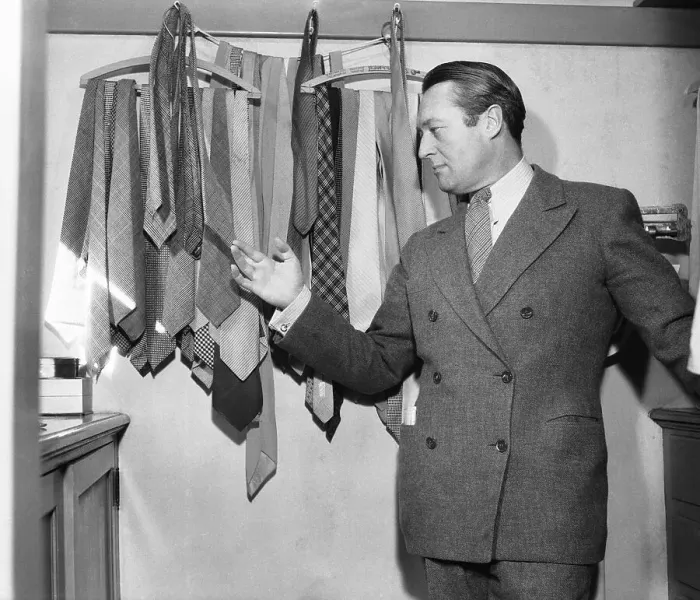 Framed Print : Edmund Lowe in His Closet with Neck Ties Framed Print : Edmund Lowe in His Closet with Neck Ties