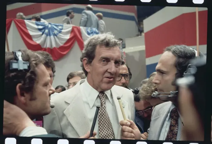 Framed Print : Edmund Muskie Talking to Reporters Framed Print : Edmund Muskie Talking to Reporters