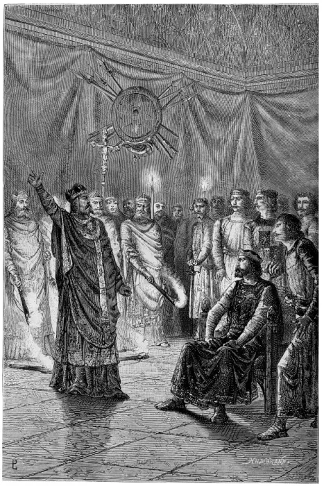 Framed Print : Edmund Rich, Archbishop of Canterbury threatens to excommunicate Henry III