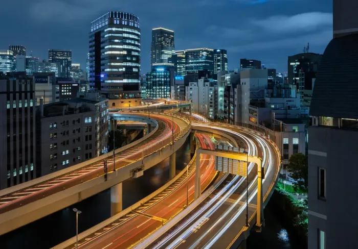 Framed Print : Edobashi JCT at Night, Tokyo, Japan Framed Print : Edobashi JCT at Night, Tokyo, Japan