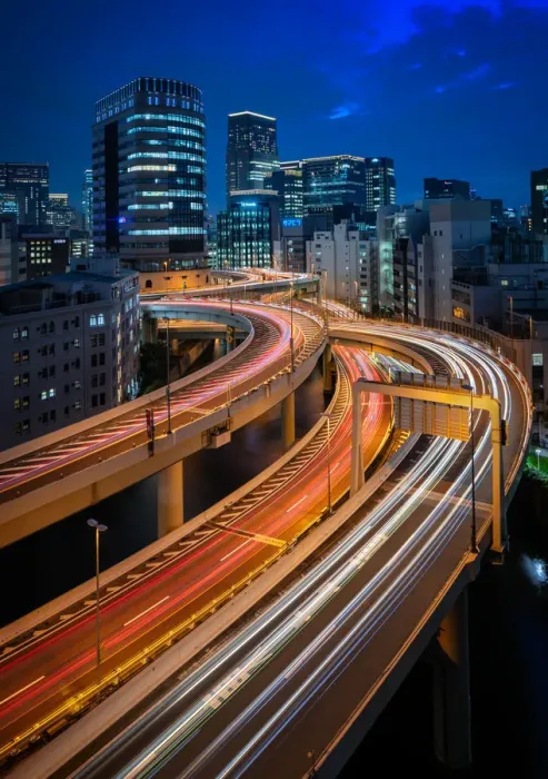 Framed Print : Edobashi JCT at Night, Tokyo, Japan Framed Print : Edobashi JCT at Night, Tokyo, Japan