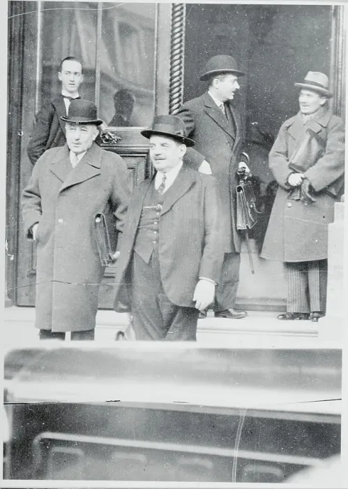 Framed Print : Edouard Herriot Walking with Germain Martin